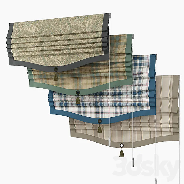 Roman shade 1200 mm 3D Model Roman shade 1200 mm 3D Model