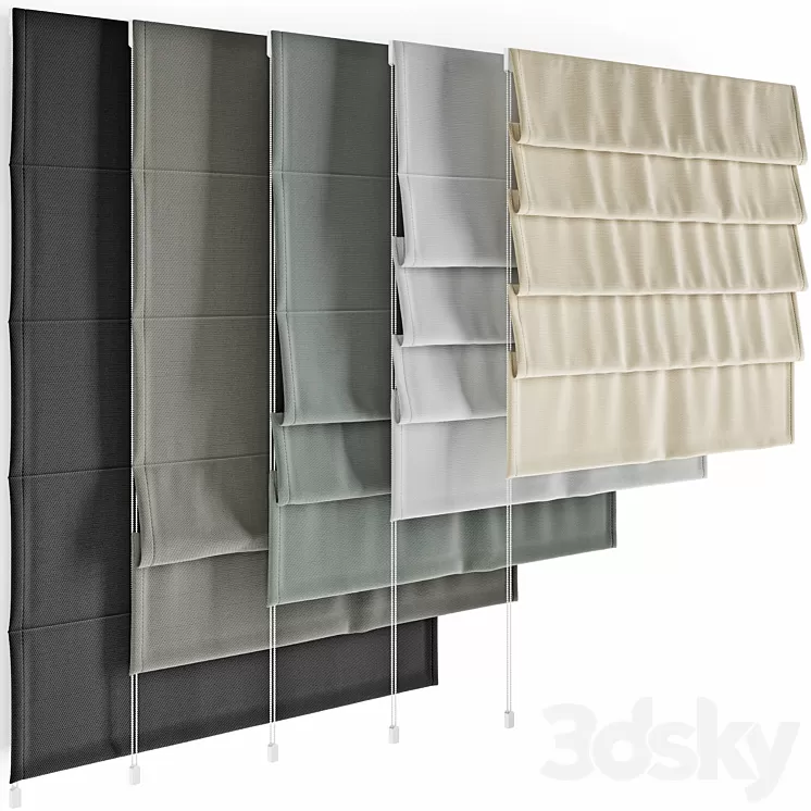 Roman shades 33 3D Model Roman shades 33 3D Model