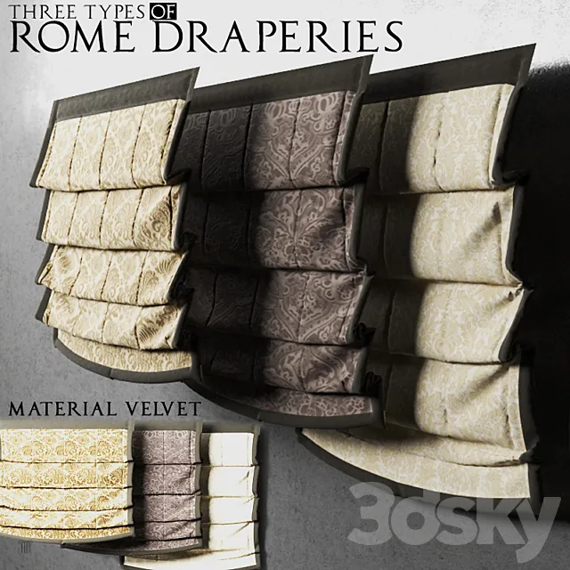 Roman shades of velvet 3D Model