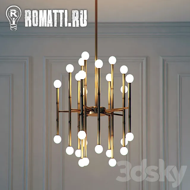 ROMATTI MEURICE RECTANGULAR CHANDELIER JONATHAN ADLER 3D Model ROMATTI MEURICE RECTANGULAR CHANDELIER JONATHAN ADLER 3D Model