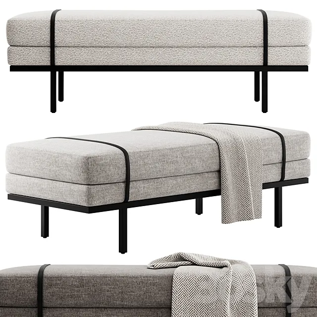 Ronan Bench by Kathy Kuo Home 3D Model