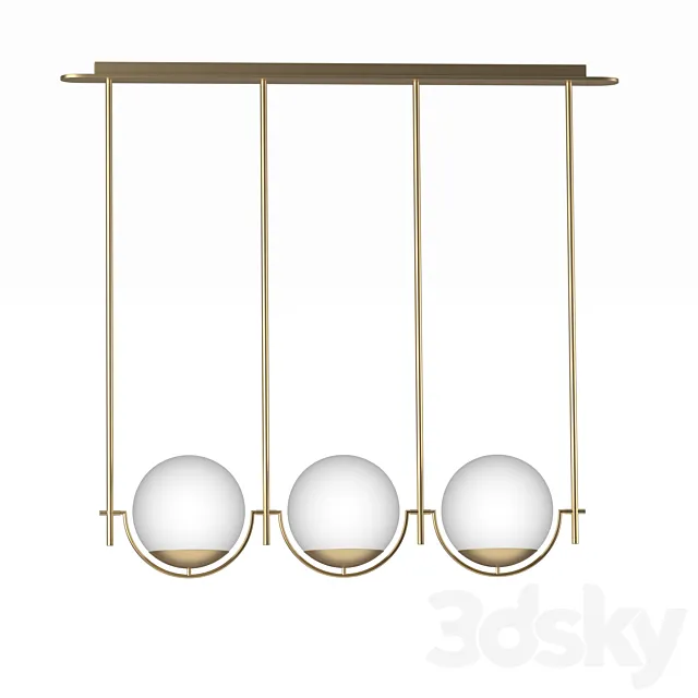 Rondure Three-Globe Pendant Light 3DModel Rondure Three-Globe Pendant Light 3DModel