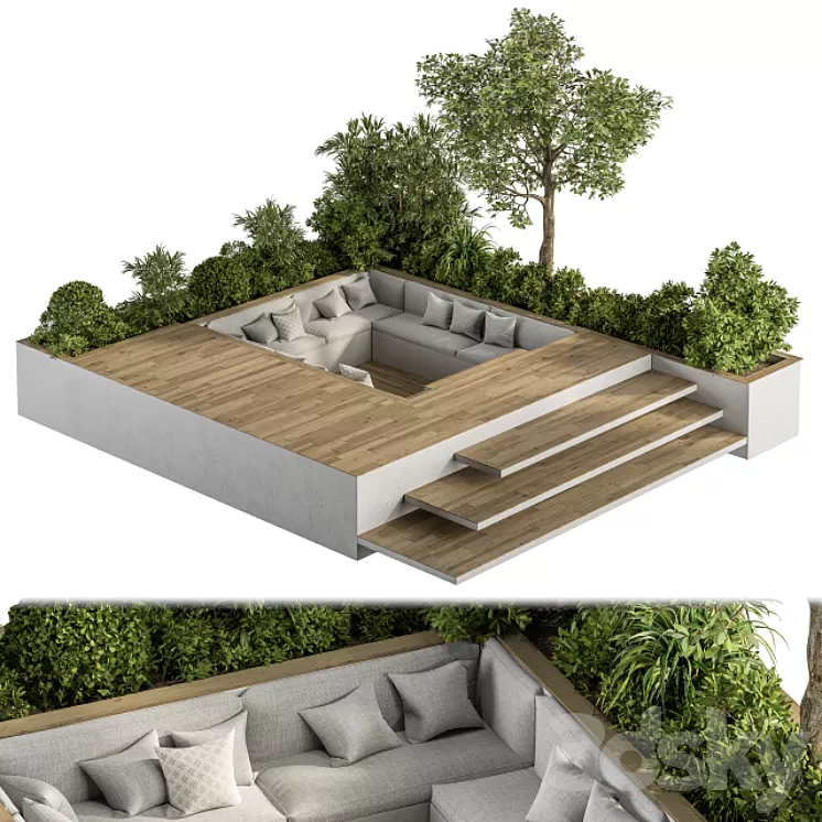 Roof Garden and Landscape Furniture – Set 37 3D Model