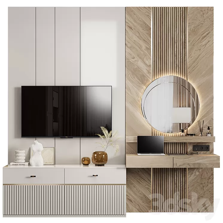 Room tv wall 05 3D Model Free Download