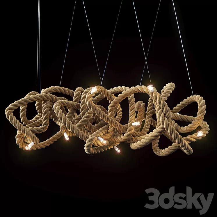 Rope chandelier 3D Model Rope chandelier 3D Model
