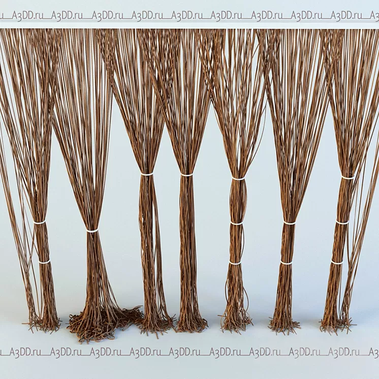 Rope curtains (muslin) 3 3D Model Rope curtains (muslin) 3 3D Model
