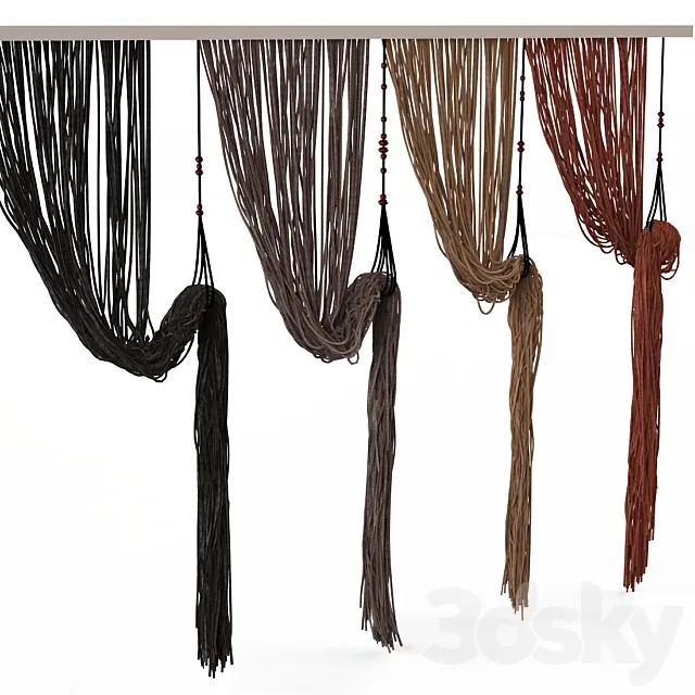 Rope curtains (muslin) 4 3D Model