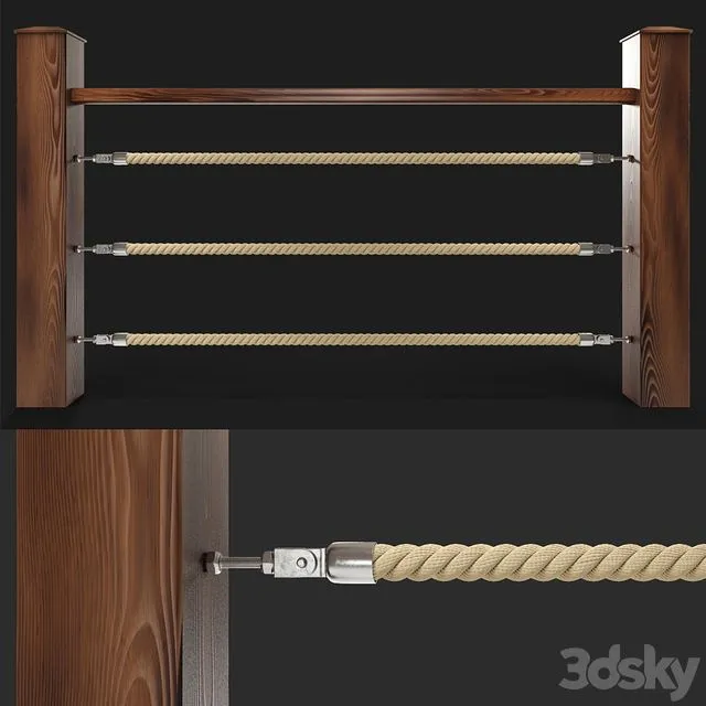 Rope fencing 3D Model Rope fencing 3D Model