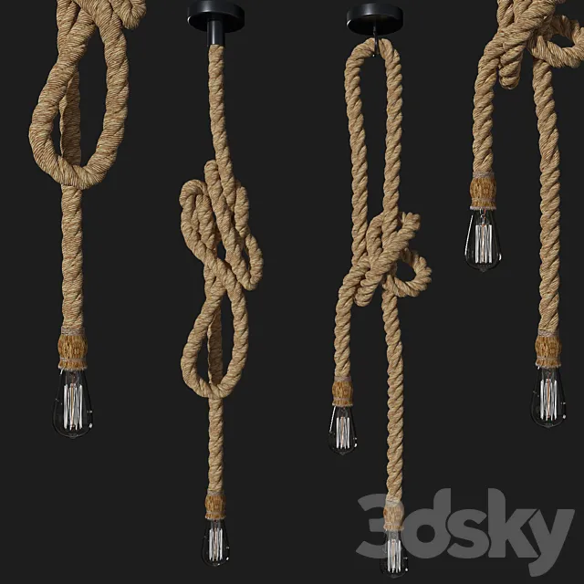 Rope style pendant lamp 016 3D Model Rope style pendant lamp 016 3D Model