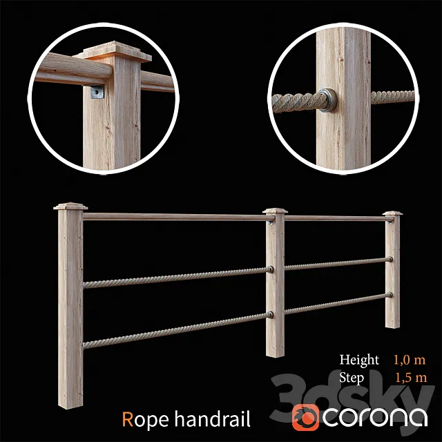 Rope_handrail 3D Model