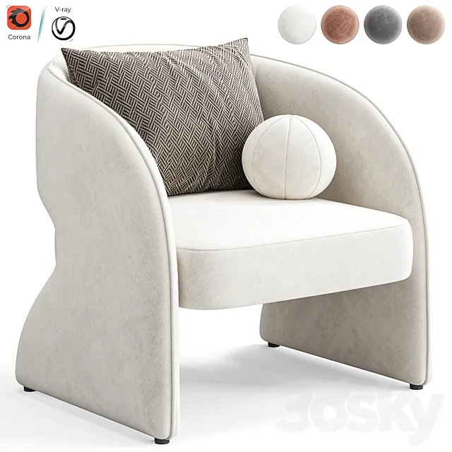 Rosalia Chair by Highfashionhome 3D Model Rosalia Chair by Highfashionhome 3D Model