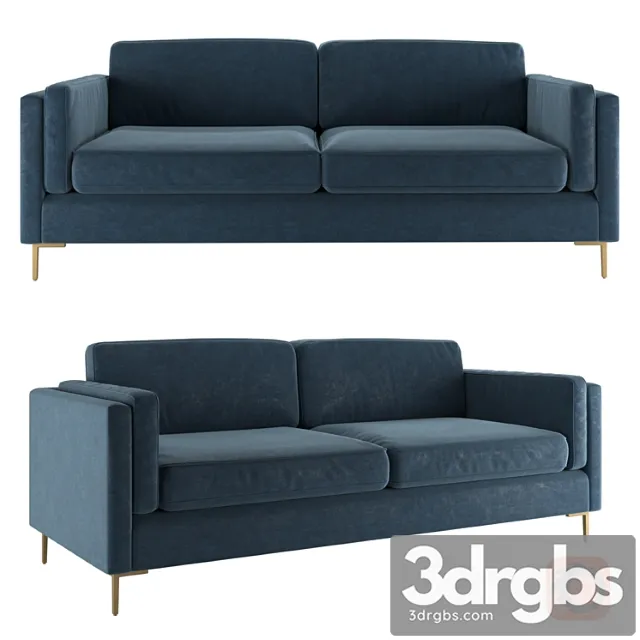 Rosalina 84 Blue Velvet Sofa 3D Model Download Rosalina 84 Blue Velvet Sofa 3D Model Download