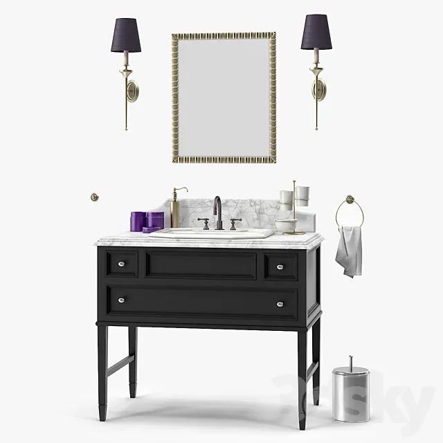 Rosbri Washbasin Composition 3D Model Rosbri Washbasin Composition 3D Model