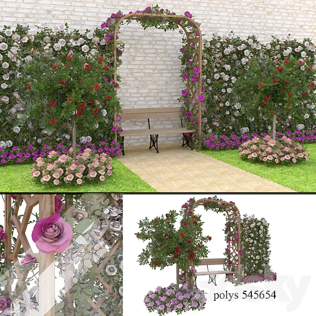 Rose garden 3D Model Rose garden 3D Model