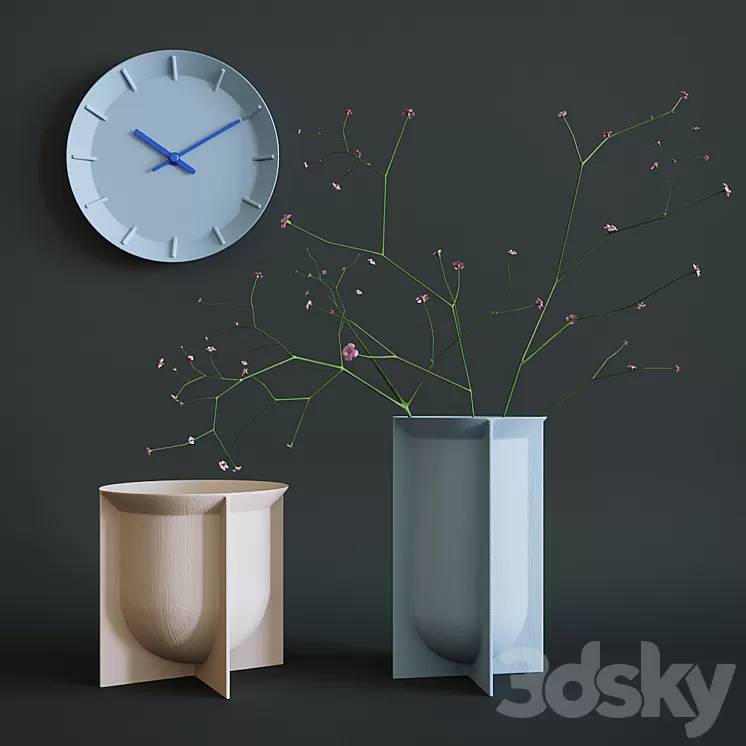 Rosenthal domo vase and wall clock 3D Model