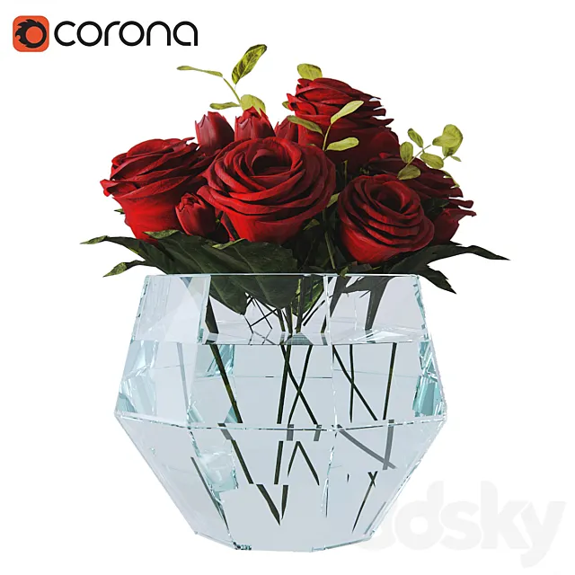 Roses decorative 3DModel Roses decorative 3DModel