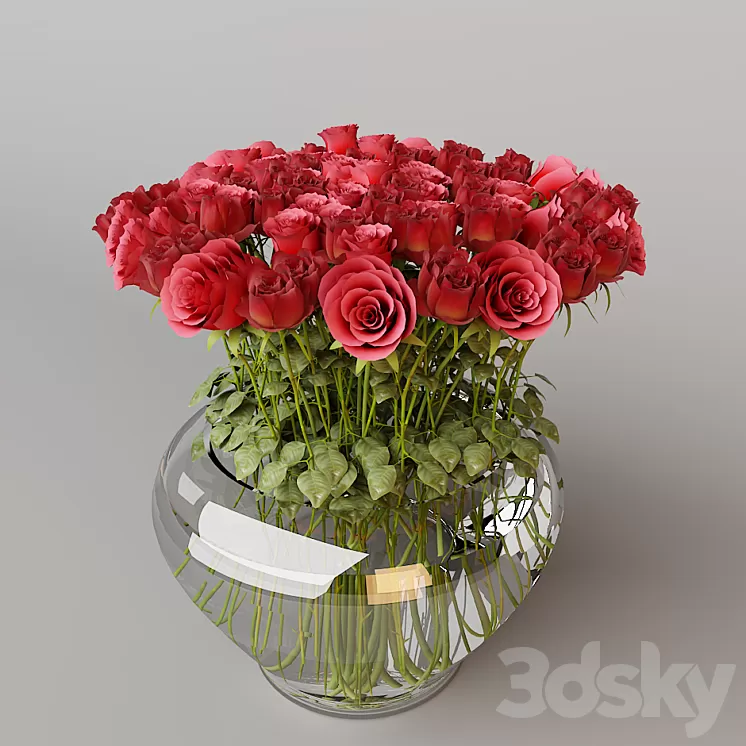 ROSES IN VASE 3D Model ROSES IN VASE 3D Model