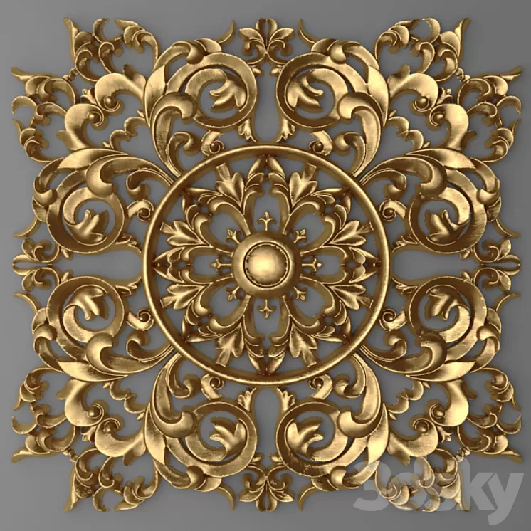 Rosette pattern carving. 3D Model Rosette pattern carving. 3D Model