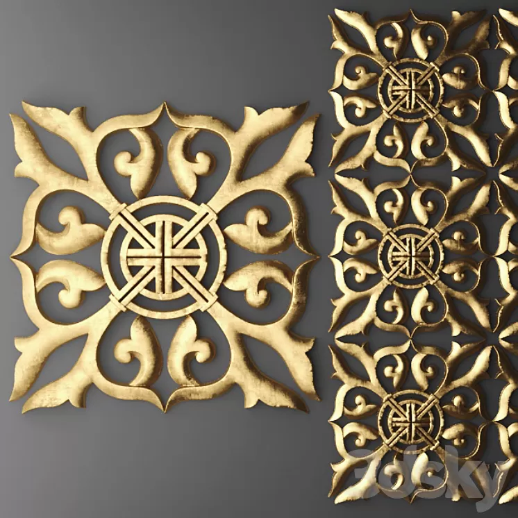 Rosette pattern carving. 3D Model Rosette pattern carving. 3D Model