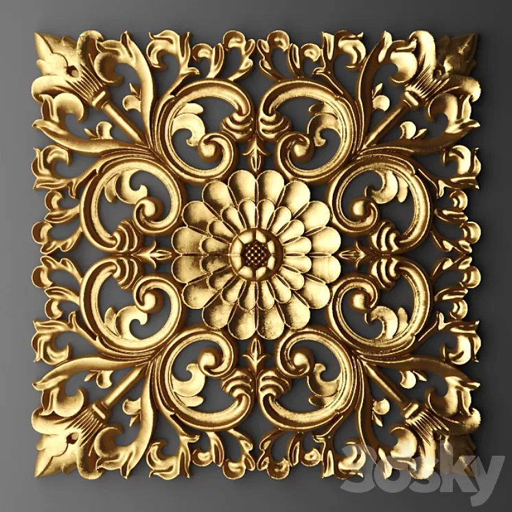 Rosette pattern carving. 3D Model Rosette pattern carving. 3D Model