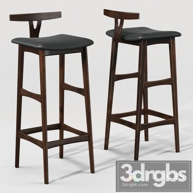 Rosewood Leather Bar Stool 3D Model Download Rosewood Leather Bar Stool 3D Model Download