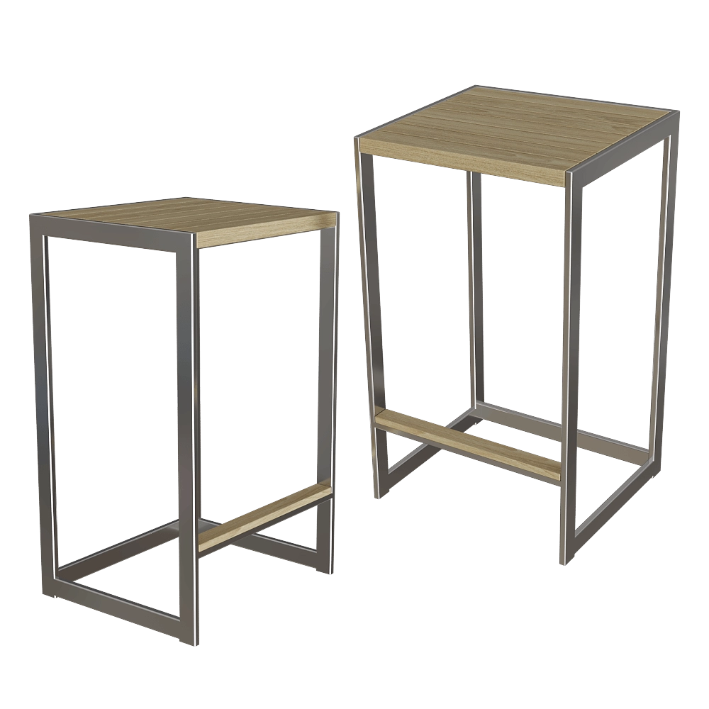 Röshults – Outdoor Kitchen Garden Bar Chair Low Aluminum 3D Model