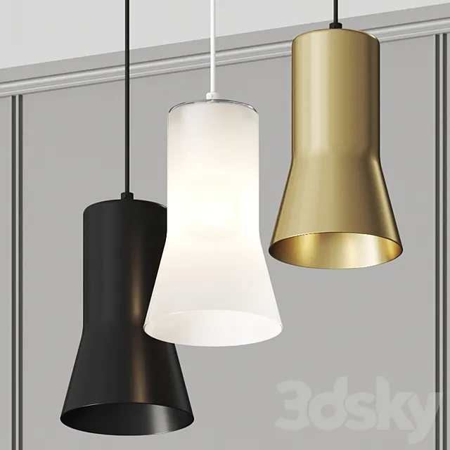 Ross Gardam Silhouette Pendant Lamps 3D Model Ross Gardam Silhouette Pendant Lamps 3D Model