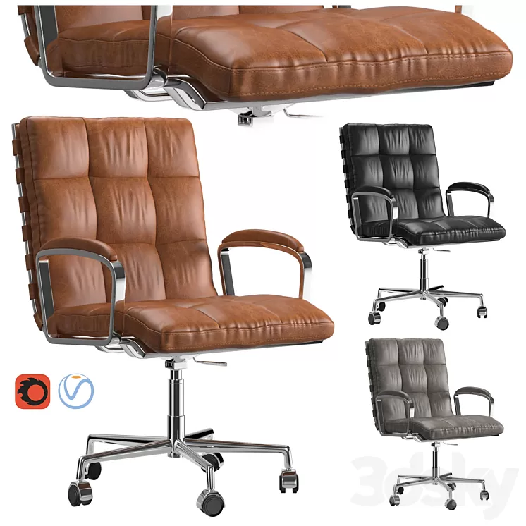rossi leather desk chair 3D Model rossi leather desk chair 3D Model