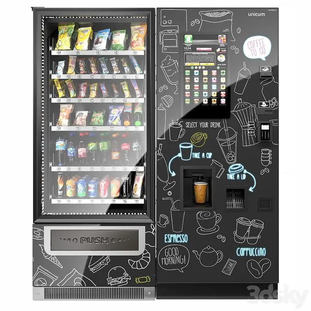 Rosso TO GO coffee machine with additional Foodbox 3D Model