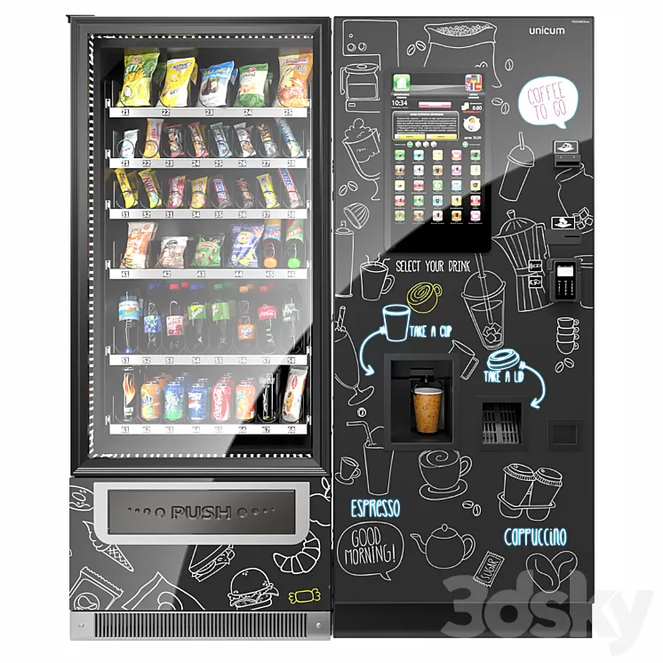 Rosso TO GO coffee machine with additional Foodbox 3D Model