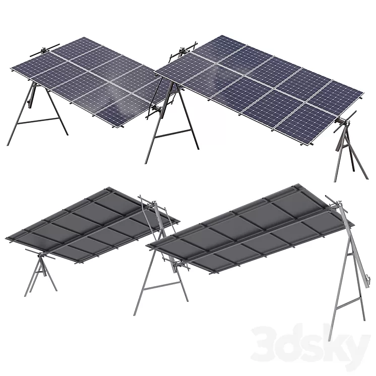 Rotary Solar Panel Power Plant 3D Model Rotary Solar Panel Power Plant 3D Model