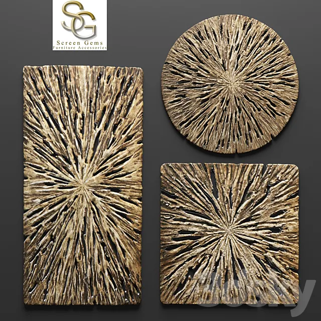 Rotten Wood Wall Art – Set. panel. wall decor. stone carving. sculpture. painting. art. contemporary art 3DModel Rotten Wood Wall Art – Set. panel. wall decor. stone carving. sculpture. painting. art. contemporary art 3DModel