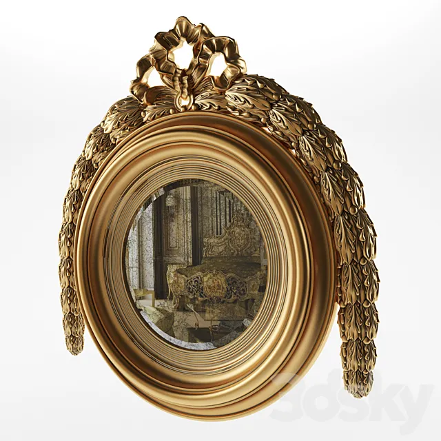 round antique mirror 3D Model