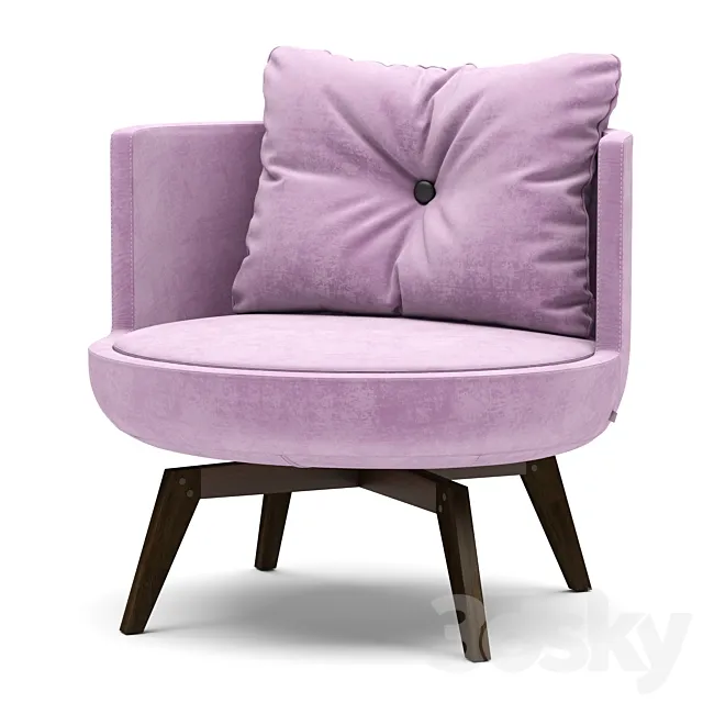 Round armchair 3D Model Round armchair 3D Model
