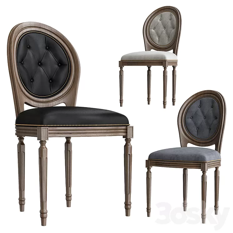 Round Back Paige Upholstered Barstool 3D Model Round Back Paige Upholstered Barstool 3D Model