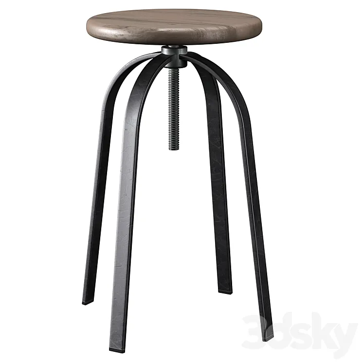 Round bar stool 3D Model Free Download