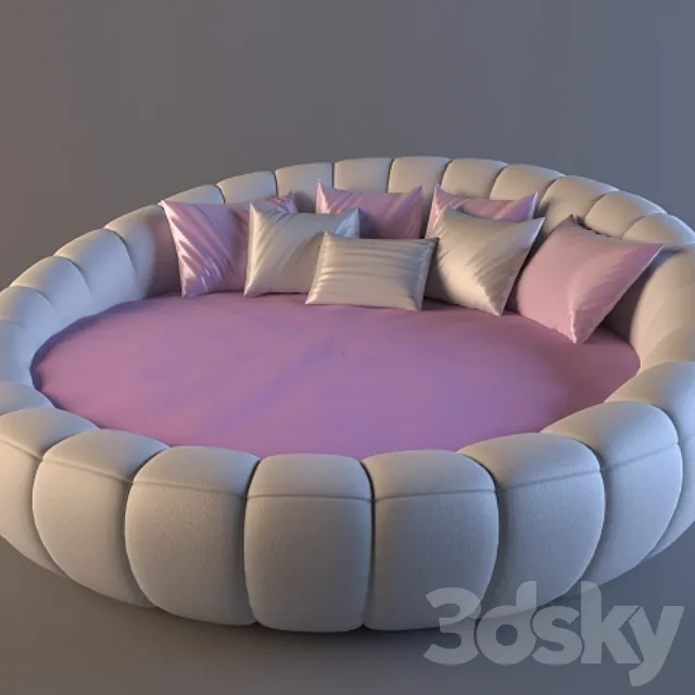 Round bed F3682 3DModel