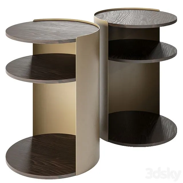 Round bedside table 3D Model Round bedside table 3D Model