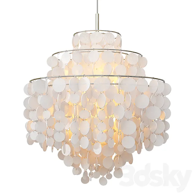 Round Capiz Chandelier_2 3D Model
