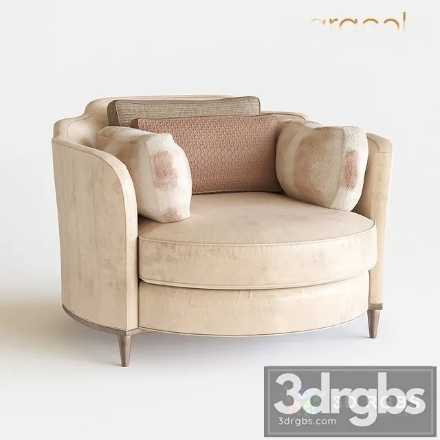 Round Caracole Armchair 3D Model Download