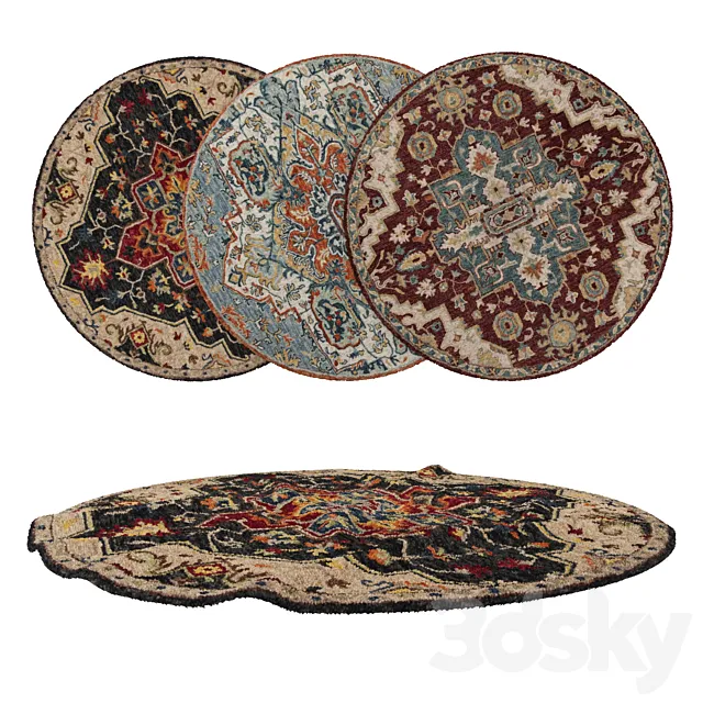 Round Carpets Set 20 3DModel Round Carpets Set 20 3DModel
