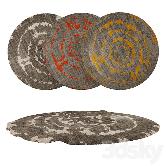 Round Carpets Set 267 3D Model