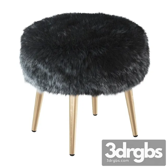 Round chair black fur 2 3D Model Download Round chair black fur 2 3D Model Download