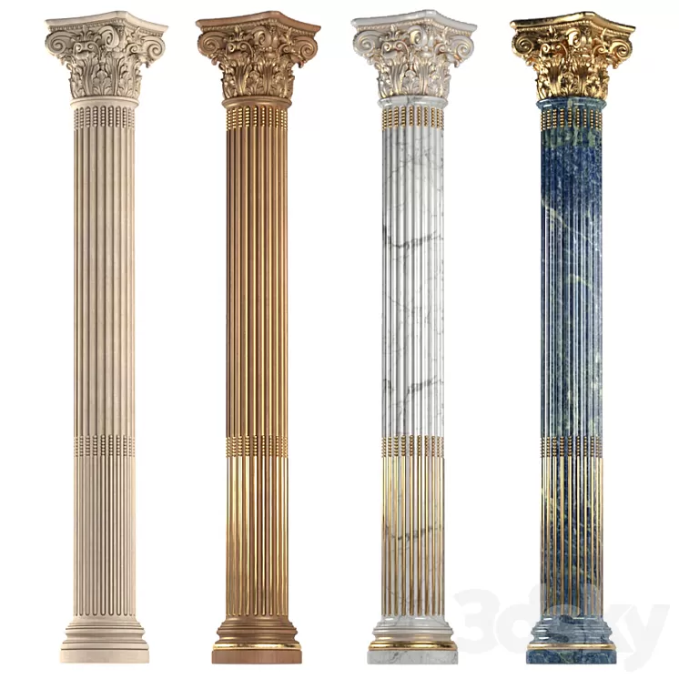Round classic column. 3D Model Round classic column. 3D Model