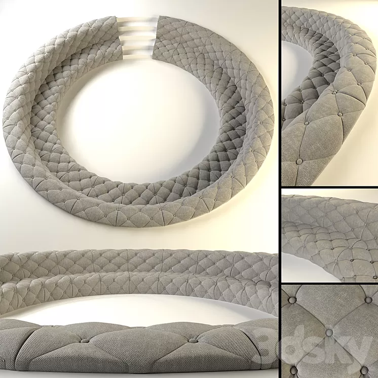 round couch built-in floor 3D Model