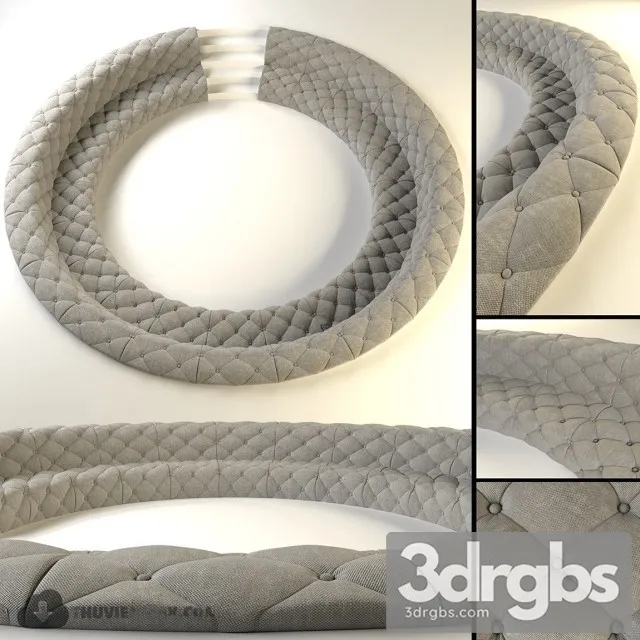 Round  Couch Modem 3D Model Download