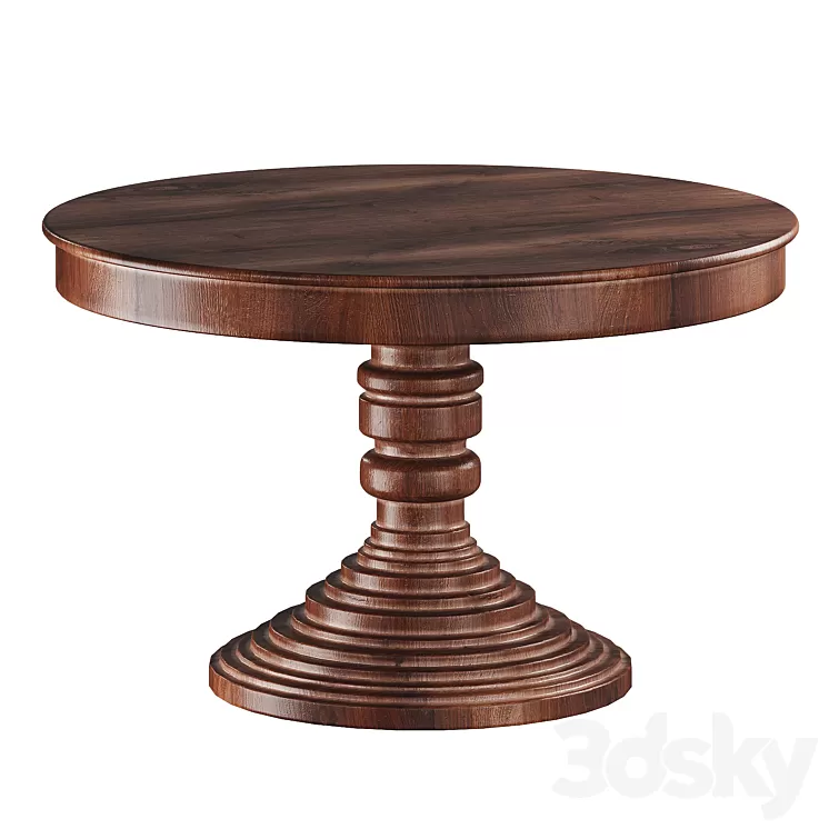 Round dining table in classic style 3D Model Round dining table in classic style 3D Model