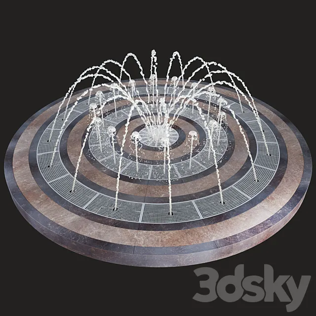 Round fountain dry 3DModel Round fountain dry 3DModel