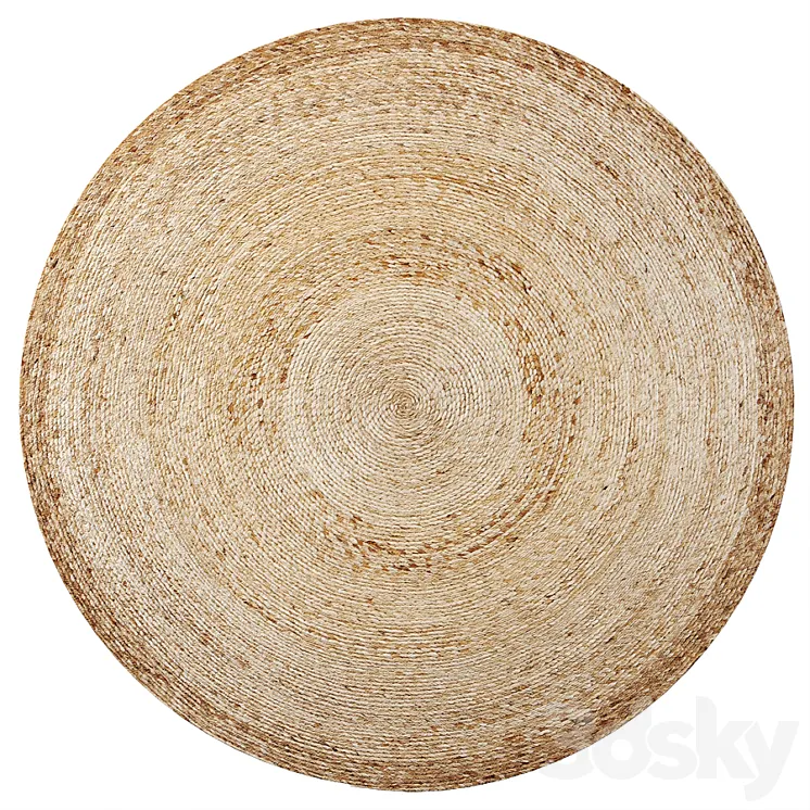 Round jute rug 200 3D Model Free Download - 3DSKY Decor Helper