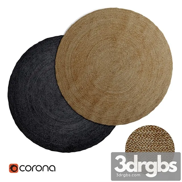 Round Jute Rug 3D Model Download